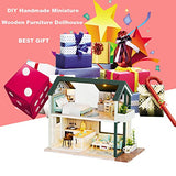 Dollhouse Miniature with Furniture,DIY 3D Wooden Doll House Kit Nordic Duplex Style Plus with Dust Cover and LED Lights,1:24 Scale Creative Room Idea Best Gift for Children Friend Lover