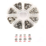 Aprilsky 650 pcs Assorted Antique Silver Spacer Metal Bead Caps Tibetan Silver Charms for Jewelry