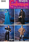 Simplicity Teen's and Adult's Wizard Costume and Ninja Costume Sewing Patterns, Sizes XS-XL