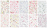 JMEOWIO 10 Sheets Spring Flower Nail Art Stickers Decals Self-Adhesive Pegatinas Uñas Floral Leaves Nail Supplies Nail Art Design Decoration Accessories