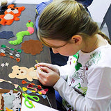 WATINC 7Pcs Jungle Animals Sewing Kit for Kids DIY Art Craft Sew Kits Cute Wild Animal Parrot Tiger Koala Lion Zebra Snake Leaf Creative Indoor Activity Party Supplies Fun Gift for Girls Boys