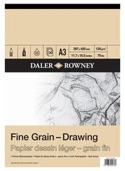 Daler-Rowney : A3 120gsm DR Fine Grain Drawing Cartridge Pad