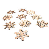 RayLineDo 10pcs Different Snowflake Shapes Hollow Design Wooden Embellishments 60MM for Crafting