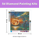 12-Pack DIY 5D Diamond Painting Set, Diamond Painting Set for Adults, Full Diamond Art, Wall Decor Art Craft, Star Moon Forest Landscape Art Painting 12" x 12"