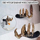 oufenli The Witch's Hand Wall Hanger Art Sculpture Decor- Devil's Eye Hand Claw Resin Crafts Statue Ornament Wall Hanging Decor -Wall-Mounted Home Decoration 8.5x5.3 inch (Black Gold)