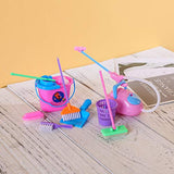 N/C 9pcs/Set Mini Pretend Play Mop Broom Toys Cute Kids Cleaning Furniture Tools Kit House Clean Toys Perfect for Dolls House