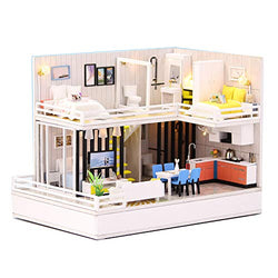 1:24 Cool Beans Boutique Miniature Dollhouse DIY Kit - Wooden Cozy Home with Bluetooth Stereo Base (Assembly Required) F001