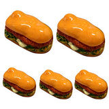 BARMI 5Pcs Mini Resin Simulation Hamburger Fake Food Accessory Doll House Play Toys,Perfect DIY Dollhouse Toy Gift Set B