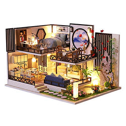 CUTEBEE Dollhouse Miniature with Furniture, DIY Wooden Dollhouse Kit Plus Dust Proof and Music Movement, 1:24 Scale Creative Room Idea (Bamboo Fragrance)