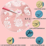 KINGMAS 5D Flower Nail Art Sticker Decals Hollow Exquisite Pattern Nail Art Self-Adhesive Luxurious DIY Nail Art Decoration Butterfly Flower Leaf Lace Carving Design