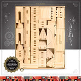 {150 Piece Set} Wooden Castle Building Blocks Set FAO SCHWARZ Toy Solid Pine Wood Block Playset Kit