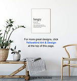 Hangry Definition Wall Art Print Typography - 8x10 Unframed Photo - Makes a Great Gift for Kitchens - Funny Home Decor