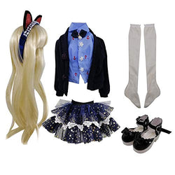 EVA BJD Set of Fashion Clothes Wigs Shoes Socks Accessories Full Set for 1/3 21-23inch 60cm BJD Dolls (Linda)