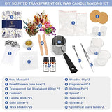 DIY Scented Gel Wax Candle Making Kit,Arts and Crafts Kits for Adults and Teens Including Gel Wax,Candle Making Pot,Fragrance Oil,Glass Candle Jar,Dried Flowers,Candle Wicks and More-Full Gel Wax Kit