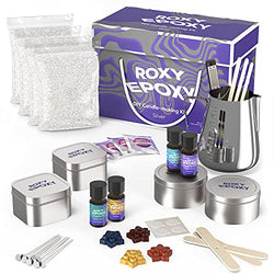 DIY Candle Making Kit Silver - Complete Supplies Set to Make Your Own Candles - Includes 2lb Soy Wax, Candle Tins, Natural Fragrances, Color Dyes, Melting Pot
