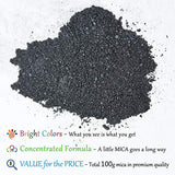 Epoxy Resin Color Pigment - Huge 100g/3.5 Ounces Mica Powder for Epoxy Resin Art Coloring, Slime Making - Cosmetic Grade Resin Color Dye for Jewelry, Soap Making, Painting, Make-up, Nails (Black)