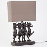 Bits and Pieces - Dancing Cat Lamp - Animal Shaped Table Lamp - Dancing Kitty Cats - Resin Kitty