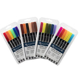Realeather F2400-01 Dual Tip Leather Dye Marker Pens (6 Pack), Earth Tones