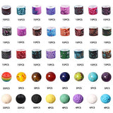 651PCS Bracelet Making Kit Beads Bulk-Loose Beads with Pattern,Yholin Lava Beads for Diffuse Essential Oil,Pony Beads Chakra Wood Beads Elastic String Spacers for Adults DIY Jewelry Making Supplies