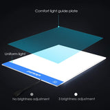 A4 LED Light Box SIKIWIND Ultra-Thin Portable Tracing Light Box with USB Power Cable for 5D DIY Diamond Painting - Sketching - Artists Drawing and Animation etc Dimmable Brightness