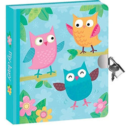 Peaceable Kingdom Owl Cover 6.25" Lock and Key Diary
