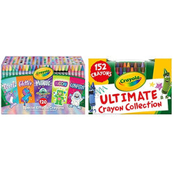 Crayola 120 Crayons in Specialty Colors, Coloring Set, Gift for Kids, Ages 4, 5, 6, 7 & Ultimate Crayon Collection, Portable Coloring Set, Assorted Colors, 152 Count, Gift for Kids Age 3 Plus