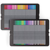 ARTEZA Drawing Bundle, Hardcover Sketch Book 8.5x11" Pack of 2, Fineliner Pens Set of 48 and