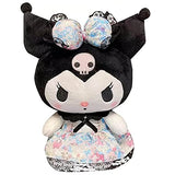 Kawaii Plush Kuromi My Melody Cinnamoroll Cute Cartoon Pillow Doll Stuffed Soft Plushies Toys (Skirt Kuromi, 25CM)