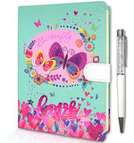 Lined Journal Notebook for Women, Hardcover Journal for Work Cute Notebooks College Ruled for Note Taking 7.5x5.3 inches 288 Lined Pages Diary Including a Pen (Butterfly)