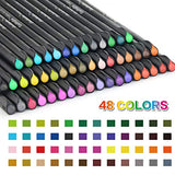 GUOBINFEN Fineliner Color Pens, 48 Colors Journal Planer Colorful 0.4 mm Fine Point Pens Set for Kids Adult Sketch, Writing, Coloring Book, Note Taking Calendar Agenda Art Projects Supplies Scrapbook