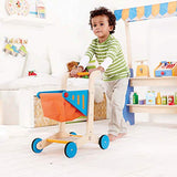 Award Winning Hape Kid's Wooden Shopping Cart Multi, L: 16.9, W: 11.8, H: 19.8 inch