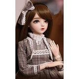 Y&D Full Set 1/3 BJD Doll 23.6 Inch 60CM Girl Ball Jointed Dolls with Princess Dress Shoes Suit Wig Makeup Headband for Birthday Surprise Gift for Girls