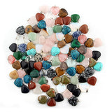 20pcs Heart Shape Healing Crystal Stone Chakra Quartz DIY Stone Random Color Gemstone Pendants