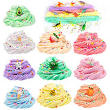 WUJYLY Upgraded Dinosaur Slime kit for Girls Boys-Include 10 Pack 2.5" Mini Dinosaur Butter Slime Cute Slime Charms, Slime Soft and Non-Stick, Dinosaur and Slime Charms So Cute, Ideal Gift for Kids