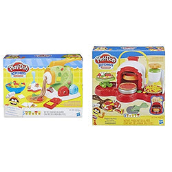 Play-Doh Noodle Makin Mania Set & Stamp 'n Top Pizza Oven Toy with 5 Non-Toxic Colors
