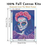 Diamond Painting Kits for Adults Kids Beginners, 5D Full Drill Skull Lady Diamond Art by Numbers with Accessories Tools,Gem Art Painting Paint by Diamonds Dotz,Perfect for Home Wall Decor(35x45cm)