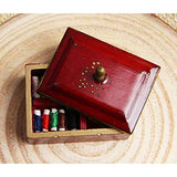 Wixine 1Pcs Dollhouse Miniature Sewing Box Kit w/Lid Thread Spool Tool Accessory 1:12
