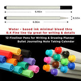 Fineliner Pens, 12 Pack, Pens Fine Point, Colored Pens, Journal Pens, Bible Journaling Pens, Journals Supplies, School Supplies, Pen Set, Art Pens, Writing Pens, Fine Tip Markers, Bible Pens