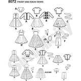 Simplicity 8072 Vintage Fashion Doll Clothes Sewing Patterns for 18" Dolls