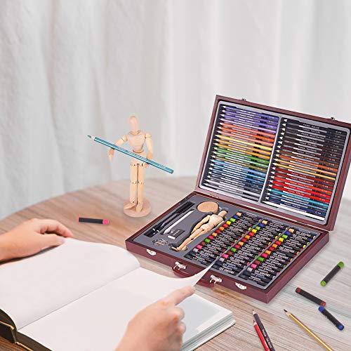 93 Piece Professional Art set,Drawing kit,Colored Pencils and Oil