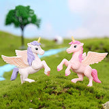 IYSHOUGONG 8Pcs/Set Dollhouse Miniatures Fairy Pegasus Horse Elf Dollhouse Unicorn Figurine Statue Garden Ornament Home Decor for DIY Fairy Garden Dollhouse Decor