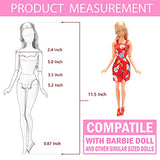 BM 75 Pieces Doll Clothes and Accessories for 11.5 Inch Girl Doll Include 15 Pcs Party Dresses, 10 Pcs Shoes, 10 Pcs Bags, 40 Pcs Different Doll Accessories