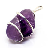 Raw Purple Amethyst Crystal Pendant Necklace –Focus Relax Concentrate Calm Natural Stress Aid