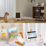 24 Pack Mini Wood Display Easel - Natural Wooden Tripod Holder Stand, Mobile Phone Stand, Tabletop Holder Stands for Displaying Small Canvases, Business Cards, Photos(5.9 Inch)