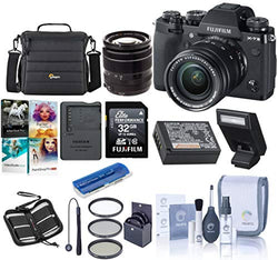 Fujifilm X-T3 26.1MP Mirrorless Camera with XF 18-55mm f/2.8-4 R LM OIS Lens, Black - Bundle with 32GB SDHC Card, Camera Case, 58mm Filter Kit, Cleaning Kit, Card Reader, PC Software Pack and More