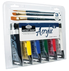 Royal & Langnickel Artist Tube Paint with Bonus Brushes, 120ml, 6-Pack