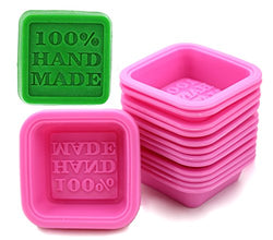 FIVOENDAR (20-Pack) DIY Handmade Soap Molds, Baking Molds, Cupcake Liners - 100% Handmade Square Silicone - - Microwave, Oven, Refrigerator, Freezer and Dishwasher Safe for Homemade Craft (Square)