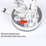 XIANGBAN Crystal Swan Statue Souvenir Collection Round Rhinestone Base Desktop Paperweight