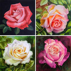 Theshai 5D Diamond Painting Flower, Plant Paint with Diamonds Kits Round Full Drill Crystal Rhinestone Embroidery Cross Stitch Diamond Arts for Home Wall Decor (35X35cm)