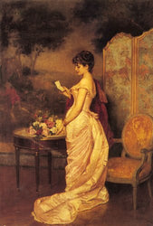 Artisoo The Love Letter - Oil painting reproduction 30'' x 20'' - Auguste Toulmouche